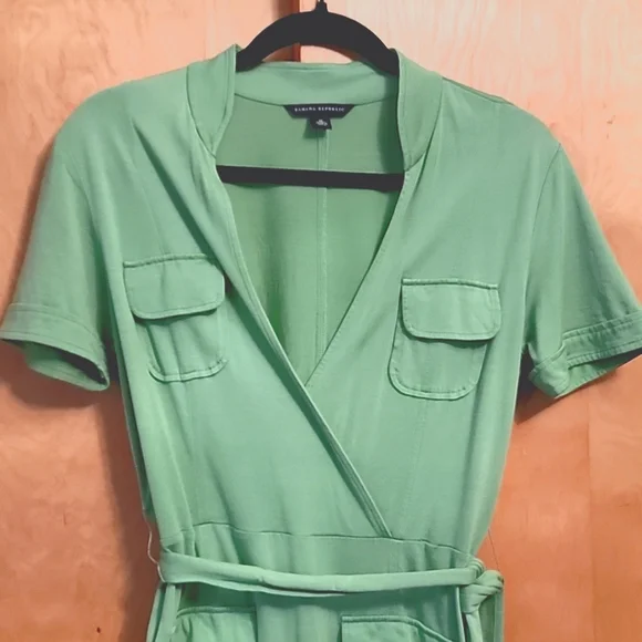 Banana Republic Green Silk Cotton Dress - Picture 2 of 9